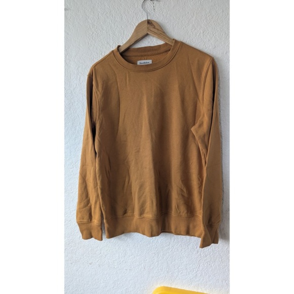Goodfellow & Co Mens Mustard Yellow Crewneck Sweatshirt Fleece Lined Size M